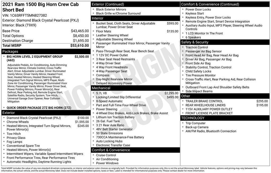 used 2021 Ram 1500 car, priced at $31,399