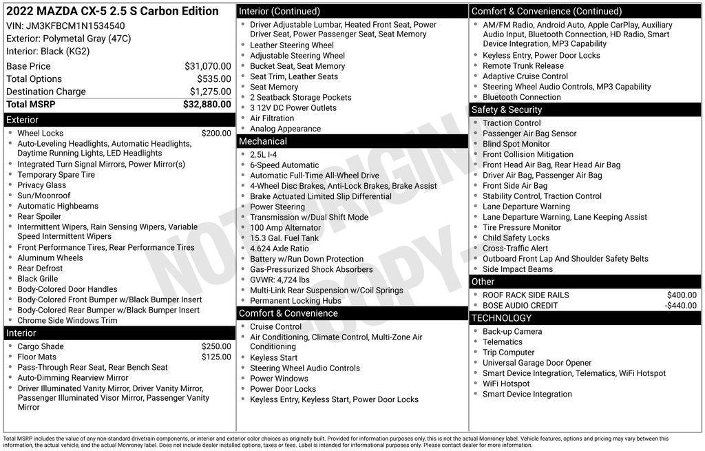 used 2022 Mazda CX-5 car, priced at $22,000