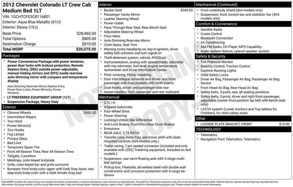 used 2012 Chevrolet Colorado car, priced at $15,900