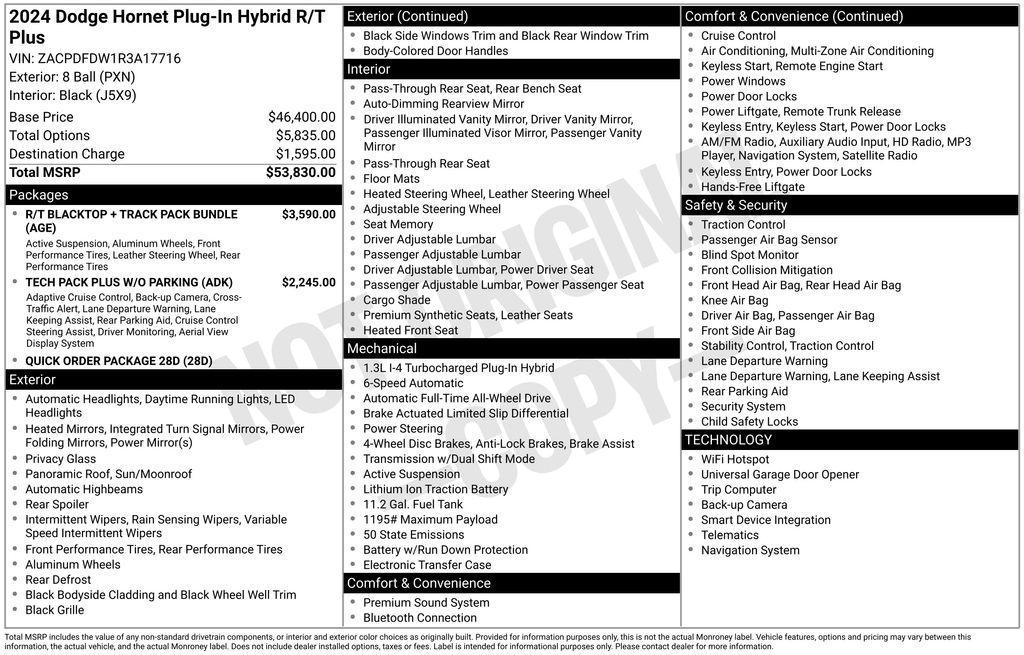 new 2024 Dodge Hornet car, priced at $43,064