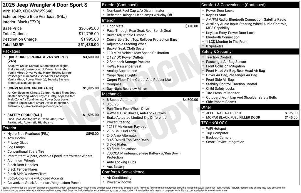 new 2025 Jeep Wrangler car, priced at $42,866