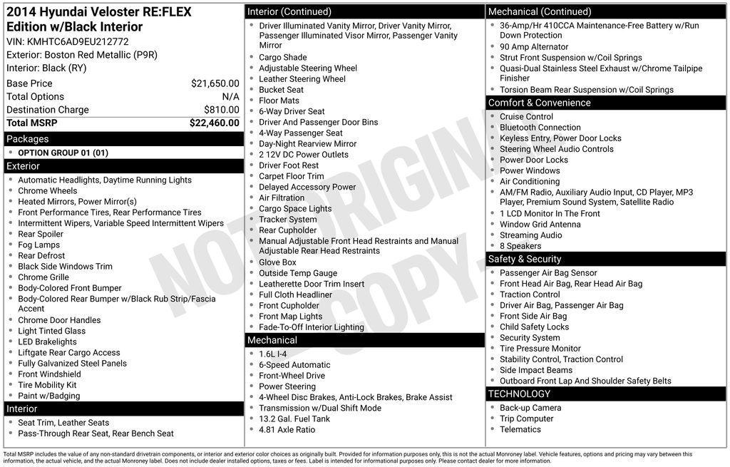 used 2014 Hyundai Veloster car, priced at $7,900