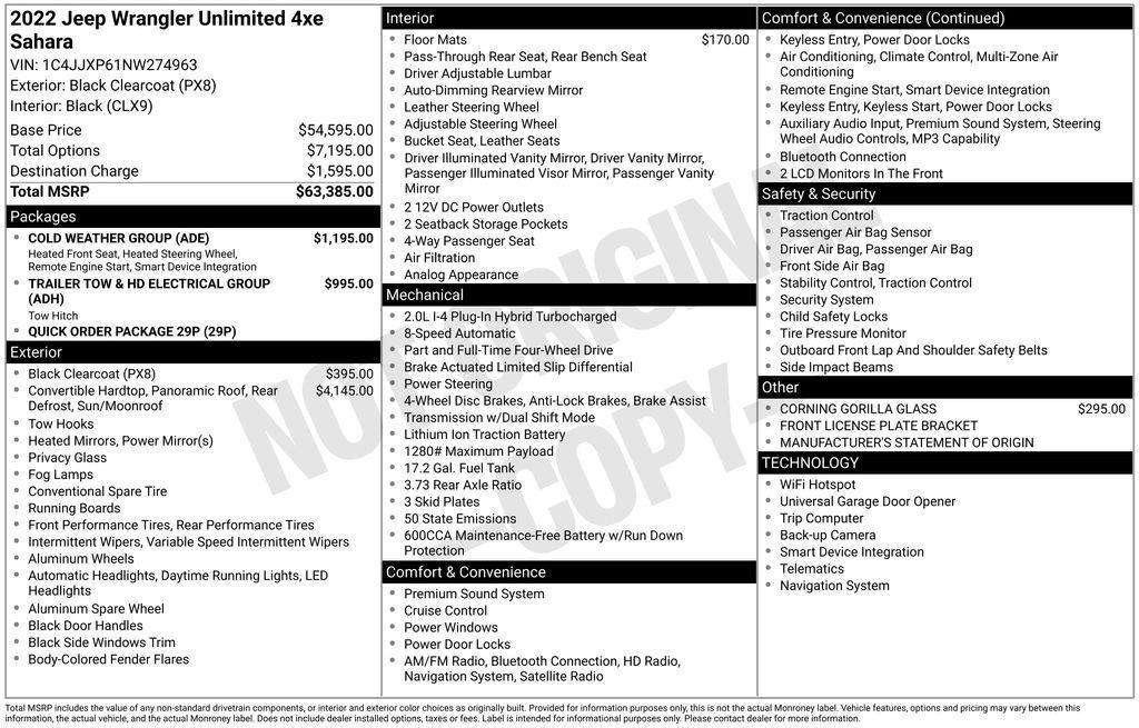 used 2022 Jeep Wrangler Unlimited 4xe car, priced at $33,384
