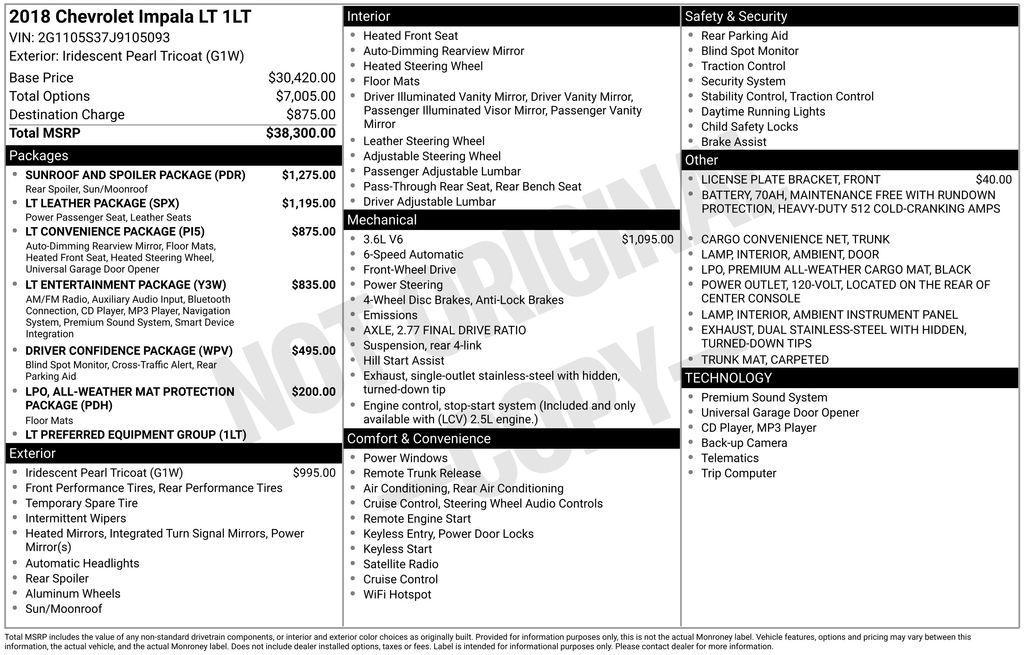 used 2018 Chevrolet Impala car, priced at $16,299