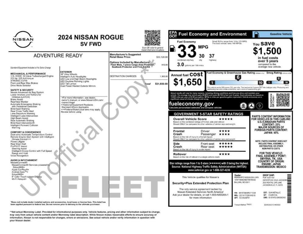used 2024 Nissan Rogue car, priced at $22,610