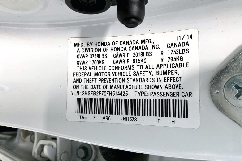 used 2015 Honda Civic car, priced at $15,207