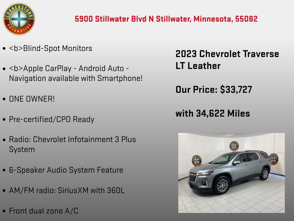 used 2023 Chevrolet Traverse car, priced at $33,727