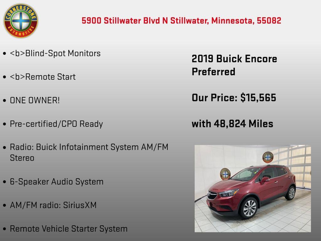 used 2019 Buick Encore car, priced at $15,565
