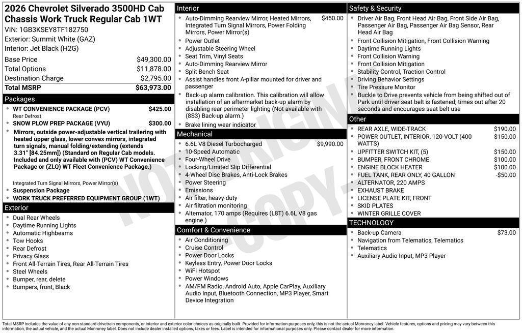 new 2026 Chevrolet Silverado 3500 car, priced at $94,200