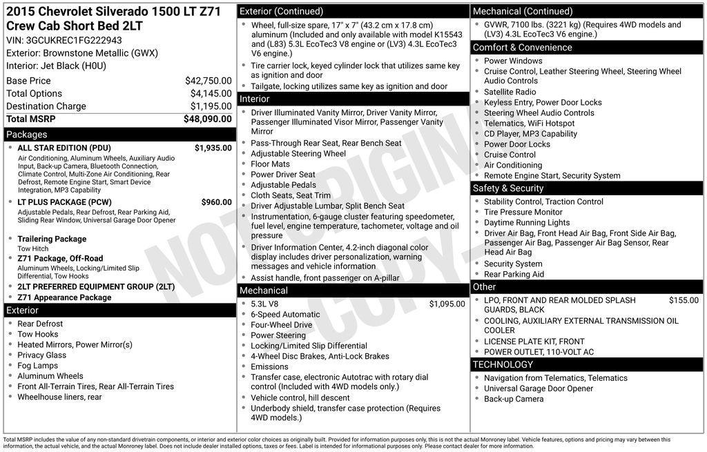 used 2015 Chevrolet Silverado 1500 car, priced at $19,393