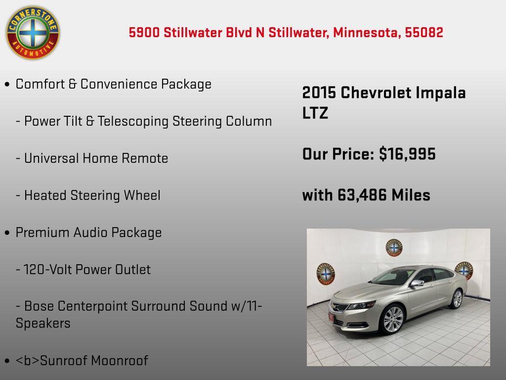 used 2015 Chevrolet Impala car, priced at $16,995