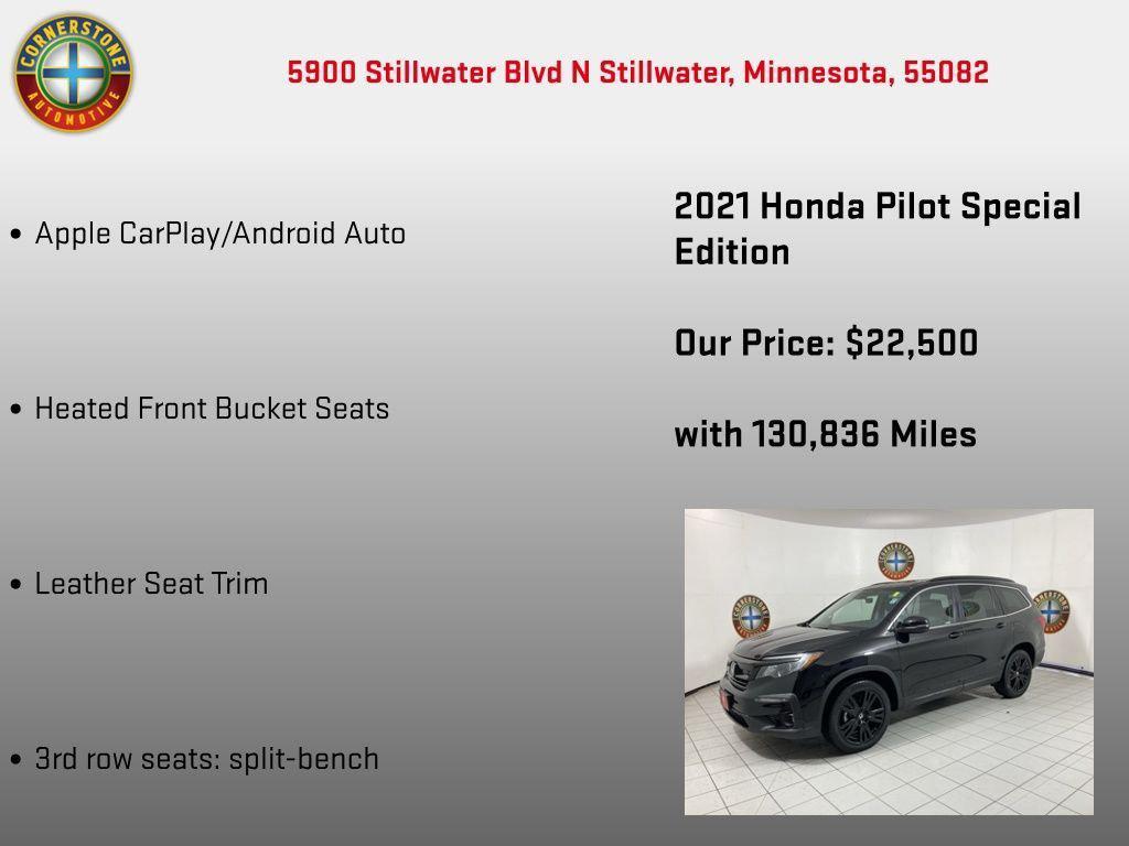 used 2021 Honda Pilot car, priced at $22,345