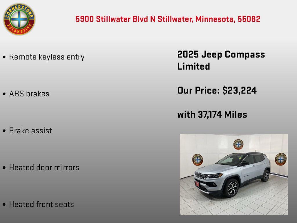 used 2025 Jeep Compass car, priced at $23,224