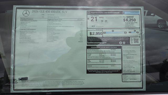 new 2026 Mercedes-Benz GLE 450 car, priced at $80,635