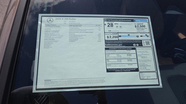 new 2026 Mercedes-Benz E-Class car, priced at $71,265