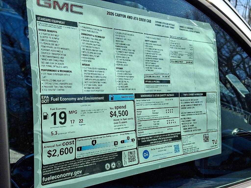 new 2026 GMC Canyon car, priced at $47,555