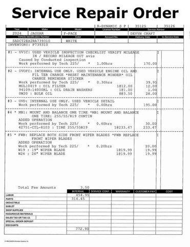 used 2024 Jaguar F-PACE car, priced at $32,000