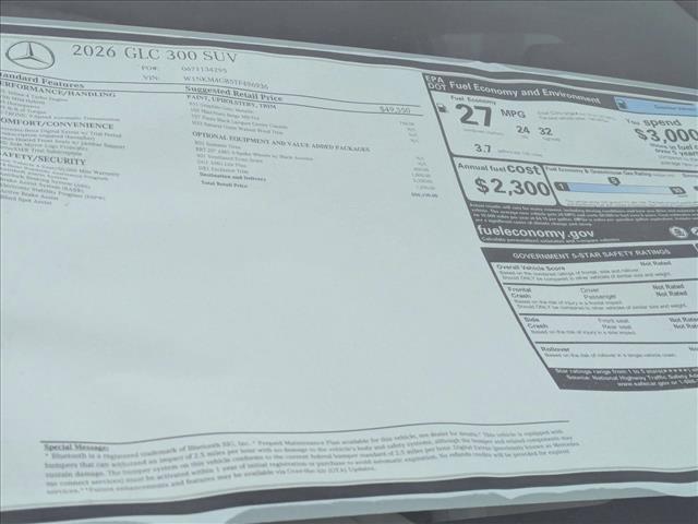 new 2026 Mercedes-Benz GLC 300 car, priced at $51,925