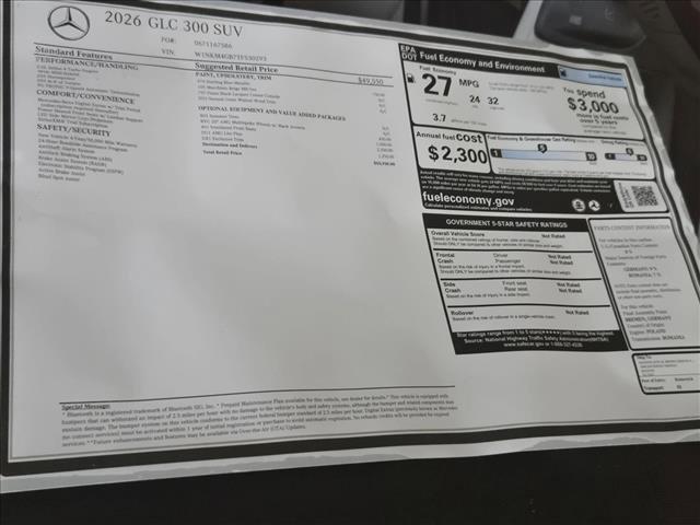 new 2026 Mercedes-Benz GLC 300 car, priced at $55,950