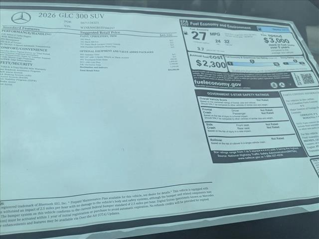 new 2026 Mercedes-Benz GLC 300 car, priced at $55,400