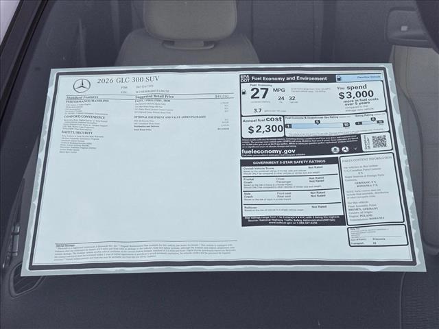 new 2026 Mercedes-Benz GLC 300 car, priced at $53,100