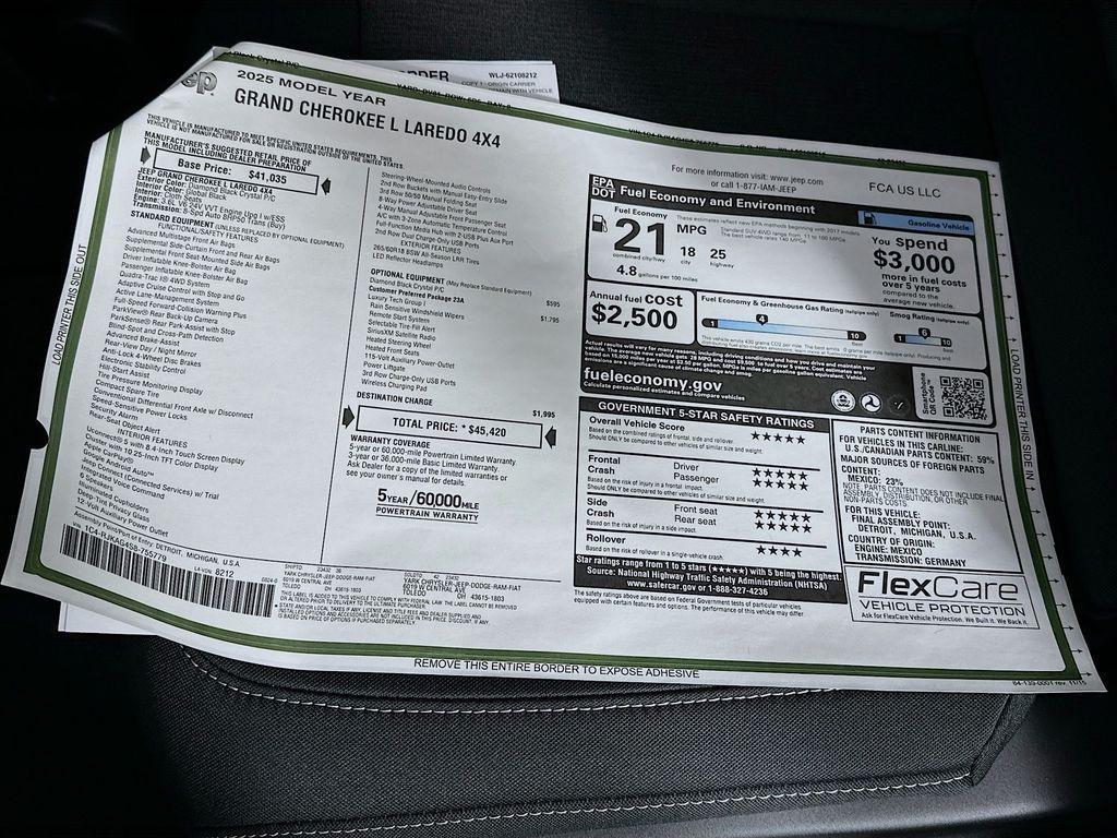 new 2025 Jeep Grand Cherokee L car, priced at $35,156