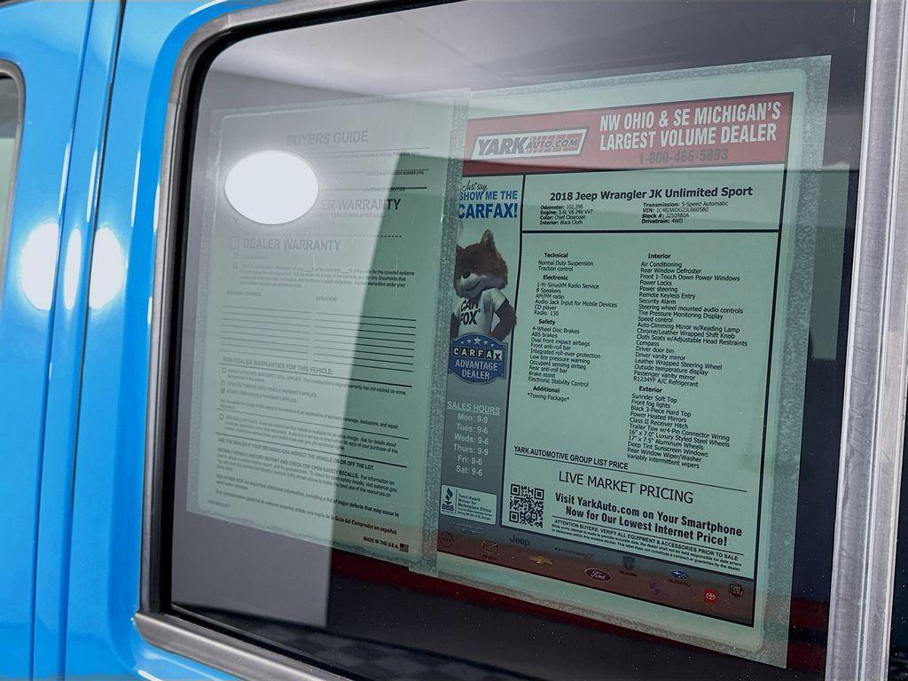 used 2018 Jeep Wrangler JK Unlimited car, priced at $17,699