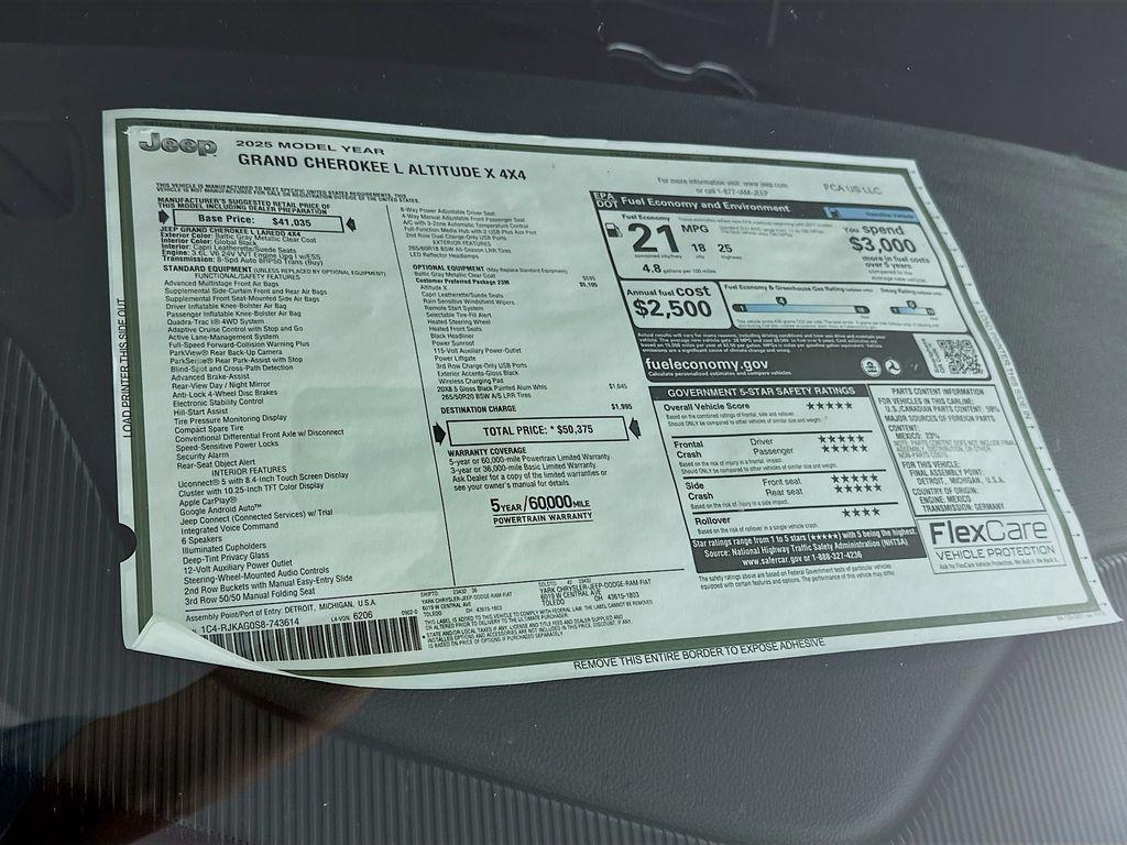 new 2025 Jeep Grand Cherokee L car, priced at $44,391