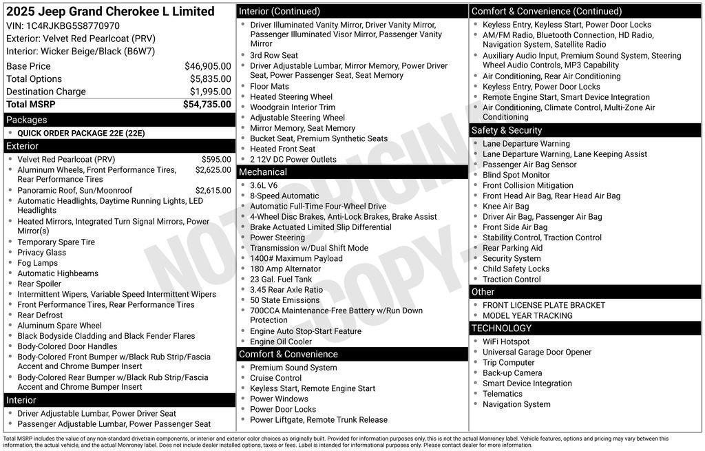 new 2025 Jeep Grand Cherokee L car, priced at $48,566