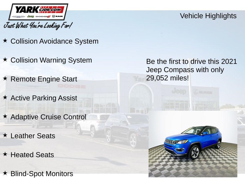 used 2021 Jeep Compass car, priced at $20,799