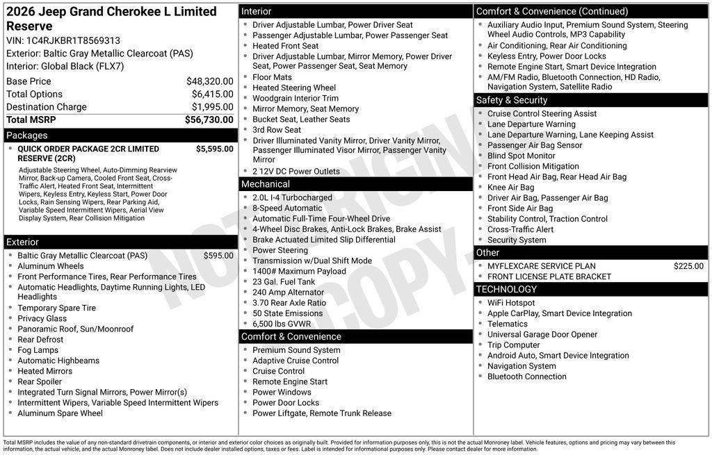 new 2026 Jeep Grand Cherokee L car, priced at $50,410