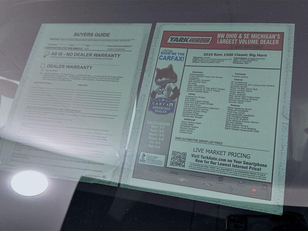 used 2019 Ram 1500 Classic car, priced at $18,598