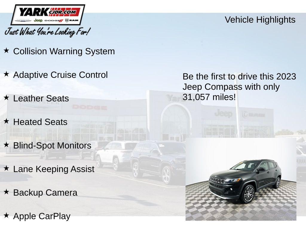 used 2023 Jeep Compass car, priced at $22,322
