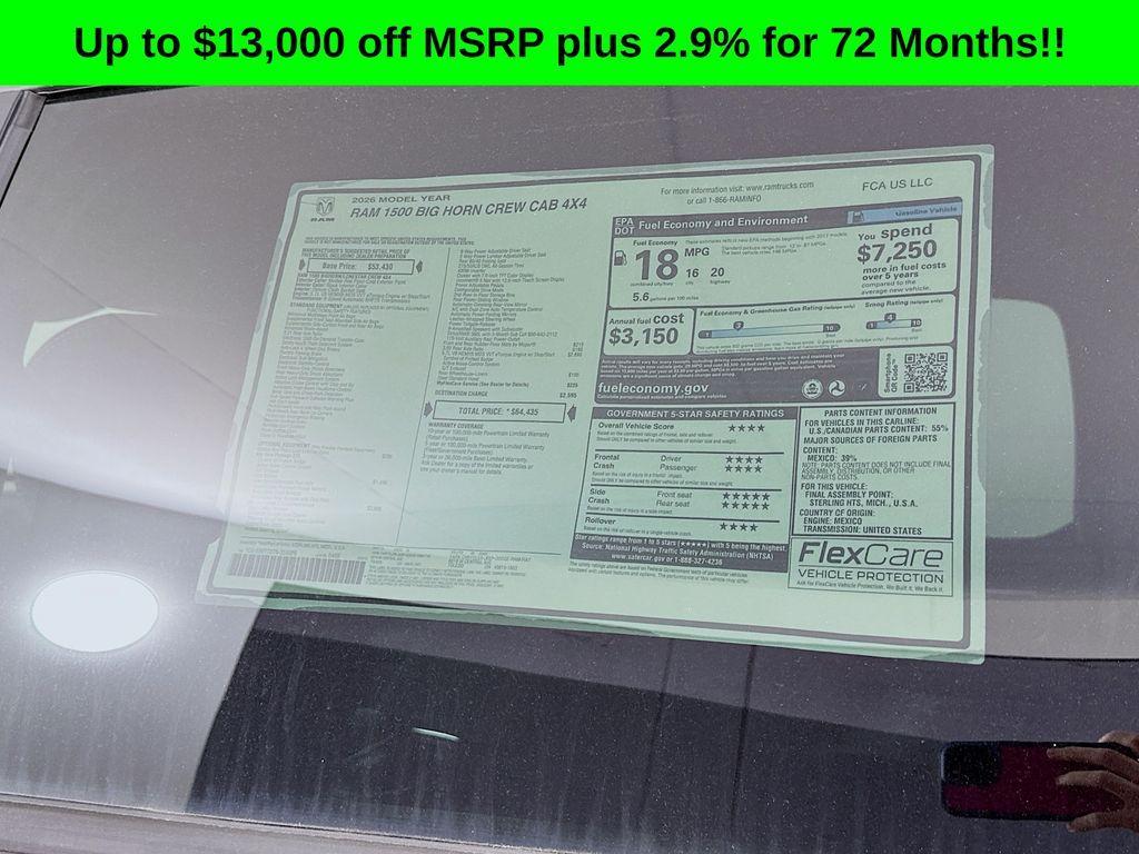 new 2026 Ram 1500 car, priced at $55,878