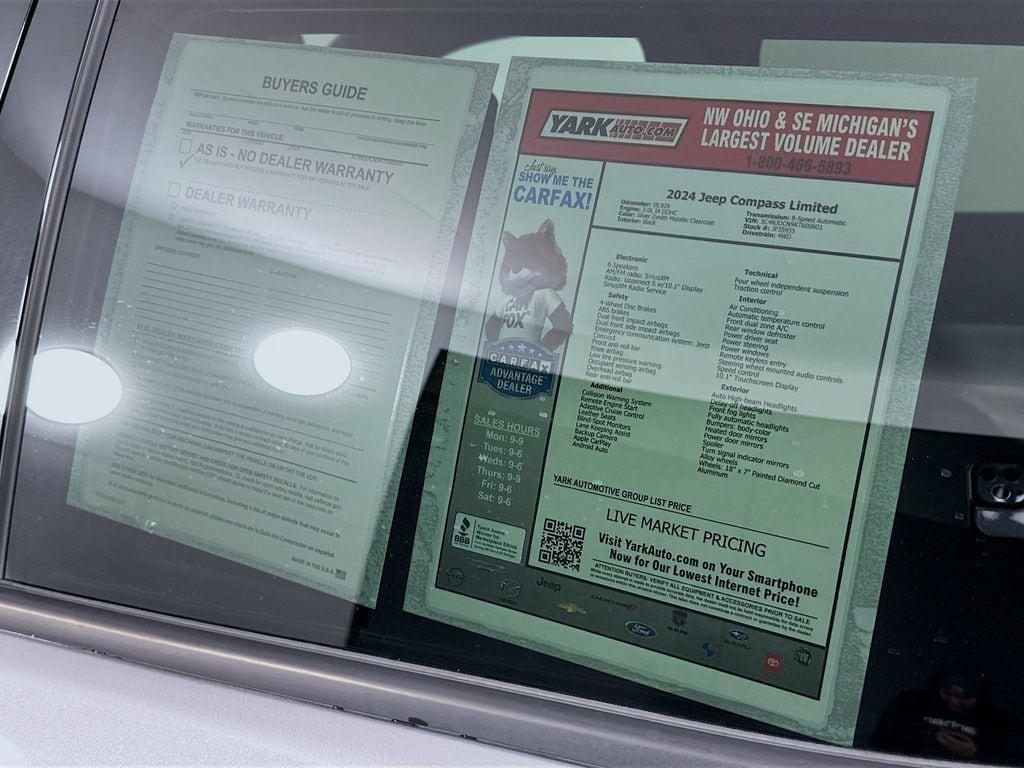 used 2024 Jeep Compass car, priced at $24,599