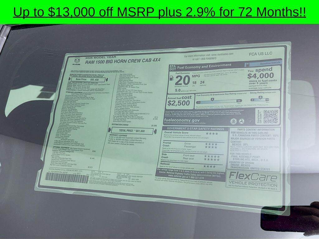 new 2026 Ram 1500 car, priced at $52,503