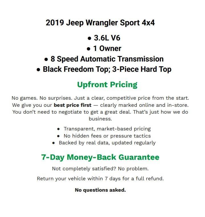 used 2019 Jeep Wrangler Unlimited car, priced at $23,774