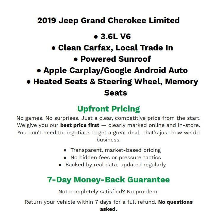 used 2019 Jeep Grand Cherokee car, priced at $18,171