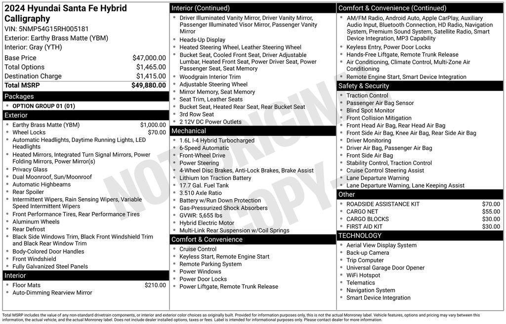 used 2024 Hyundai SANTA FE HEV car, priced at $34,904