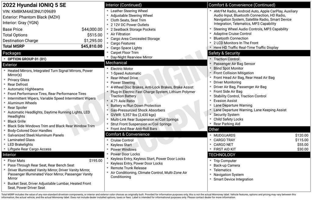 used 2022 Hyundai IONIQ 5 car, priced at $16,290