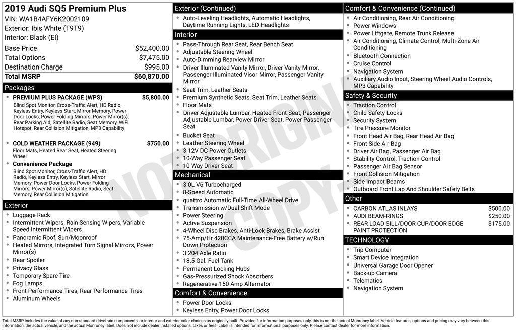 used 2019 Audi SQ5 car, priced at $16,465