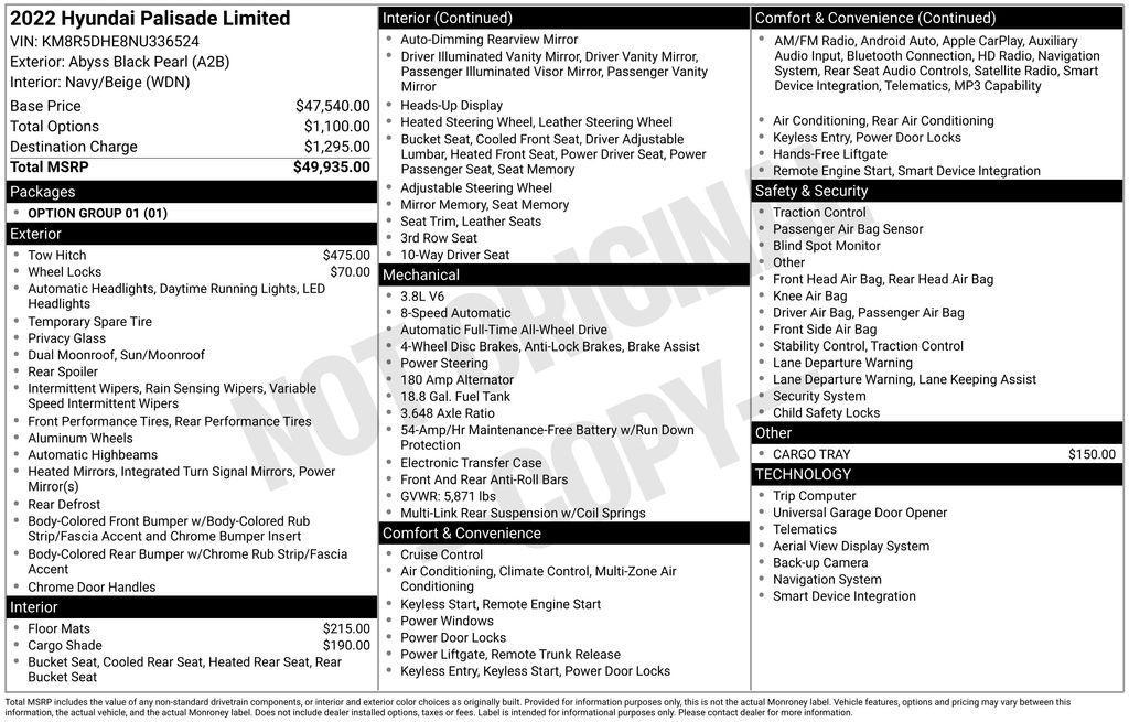 used 2022 Hyundai Palisade car, priced at $31,855