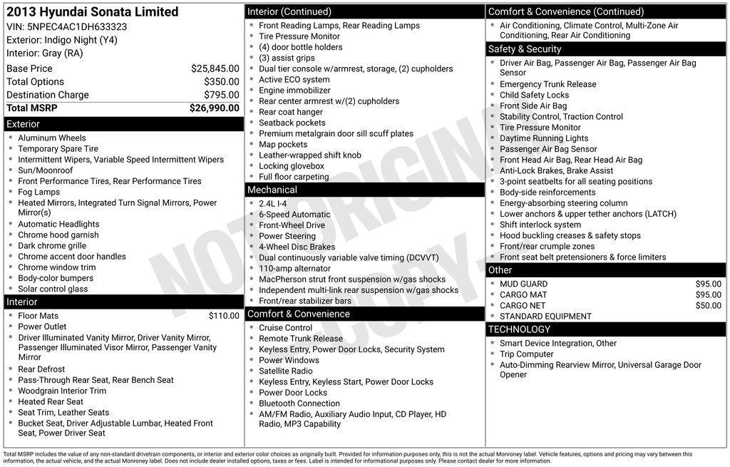 used 2013 Hyundai Sonata car, priced at $5,985