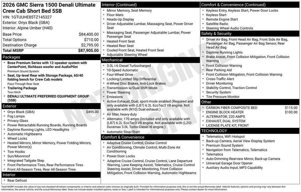 used 2026 GMC Sierra 1500 car, priced at $62,566