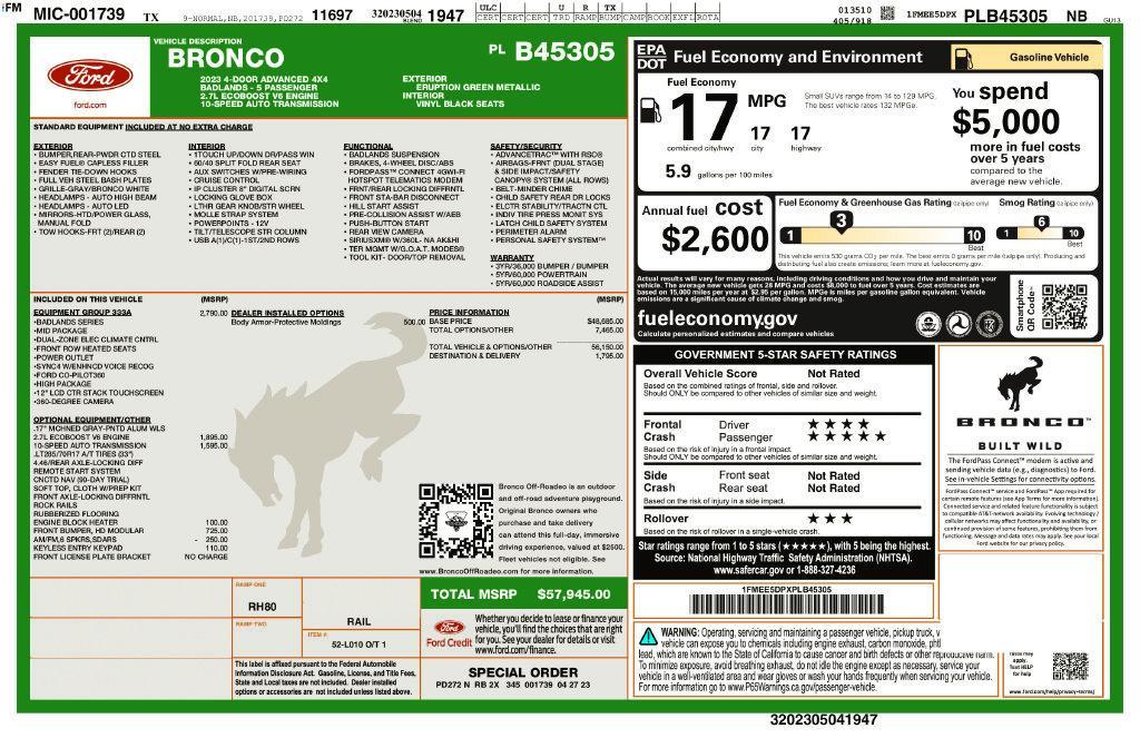 used 2023 Ford Bronco car, priced at $32,341