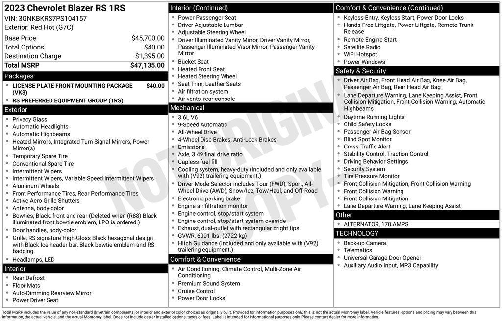 used 2023 Chevrolet Blazer car, priced at $22,771