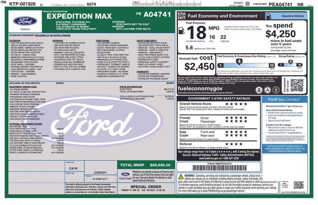 used 2023 Ford Expedition Max car, priced at $46,741