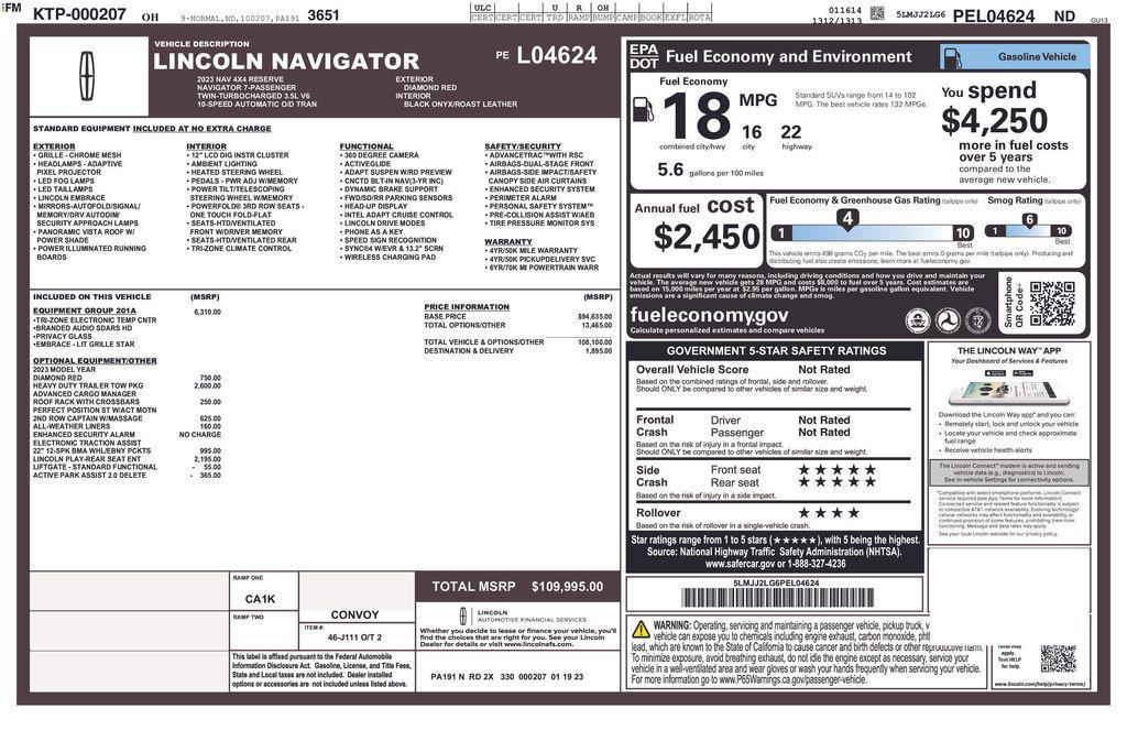 used 2023 Lincoln Navigator car, priced at $47,771