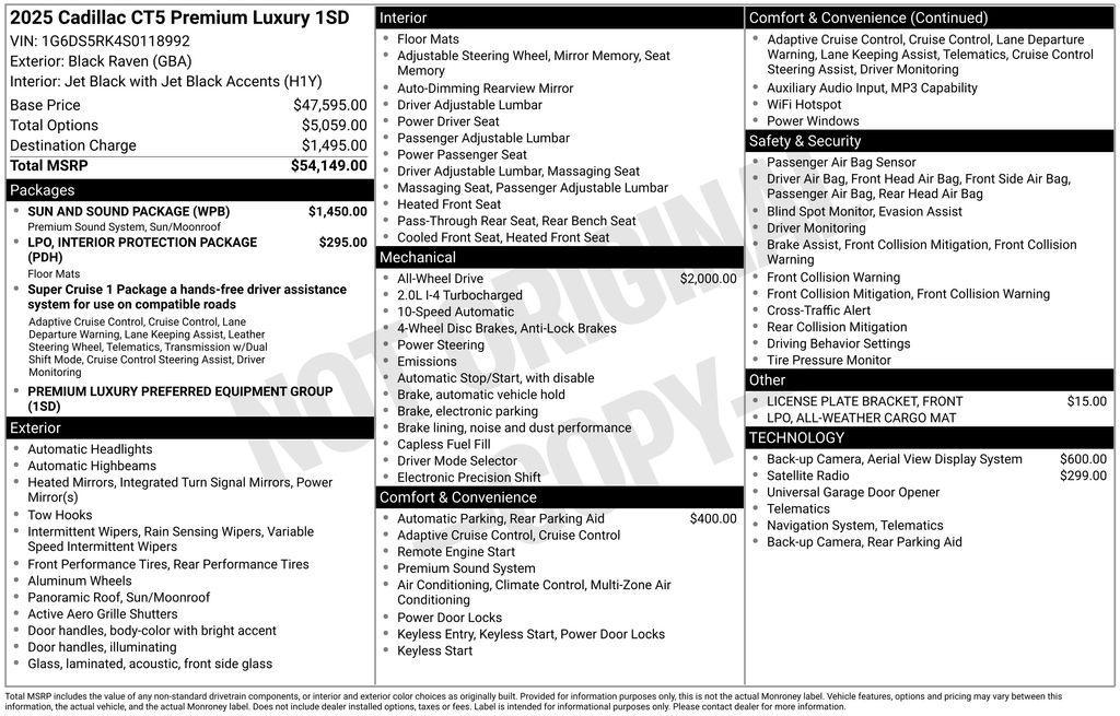used 2025 Cadillac CT5 car, priced at $35,871
