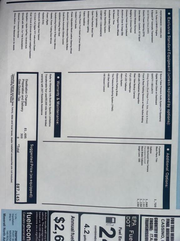 new 2025 Maserati Grecale car, priced at $74,779